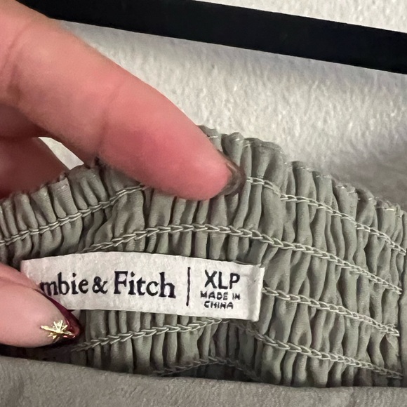 Abercrombie Off-the-Shoulder Mini Dress | Sage Green | Size XLP - Picture 4 of 6